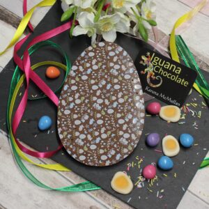 Dark Chocolate Easter Egg – bunnies and eggs – vegan