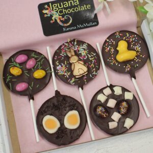 Easter vegan chocolate lollipops