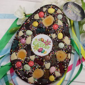 Dark chocolate Easter Egg, loaded flegg.